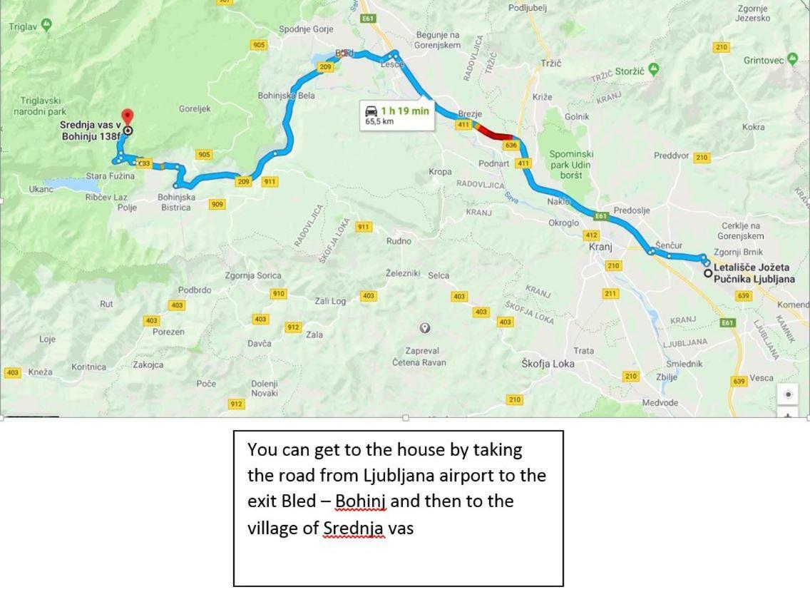 Holiday Home Srednja Vas Srednja Vas v Bohinju Eksteriør bilde